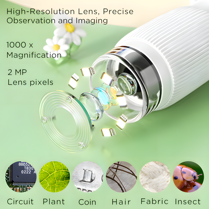 Digital Pocket Science Discovery Microscope for Kids