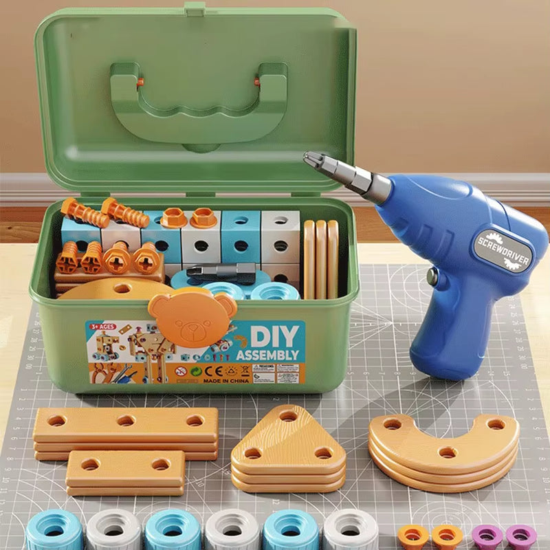 Engaging DIY Nut & Bolt Puzzle Toy for Kids - Fun Early Education Shape Sorting and Assembly Activity!
